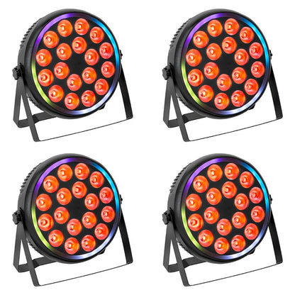 POWER PRO SM | 4 Tachos LED RGBW 18×10W + Aro LED
