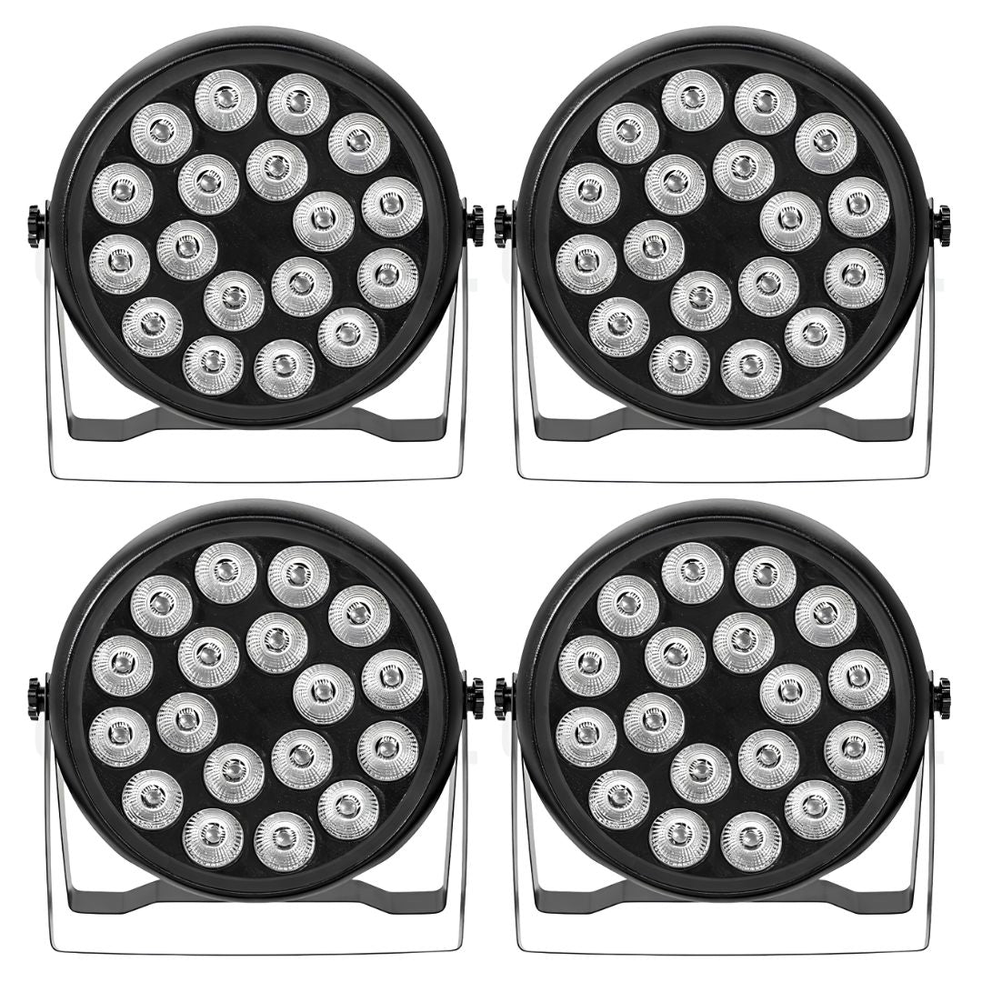 POWER PRO SM | 4 Tachos LED RGBW 18×10W + Aro LED