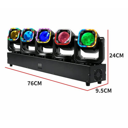 POWER PRO SM | Super Beam Cabeza Móvil 5×40W RGBW + Aro LED