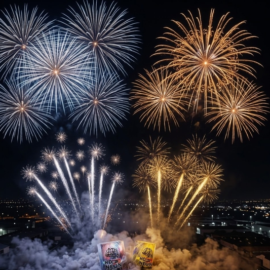 PR-C019-2 HD NEÓN | Torta de Pirotecnia 19 Disparos / 19 Efectos