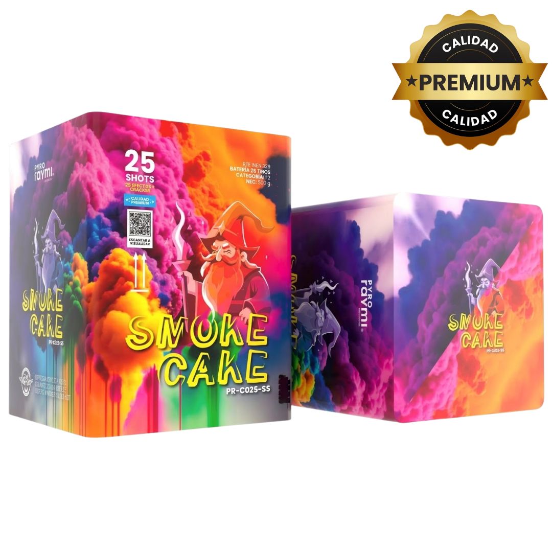 PR-C025-SS SMOKE CAKE | Destellos de Humo Multicolor 25 Disparos