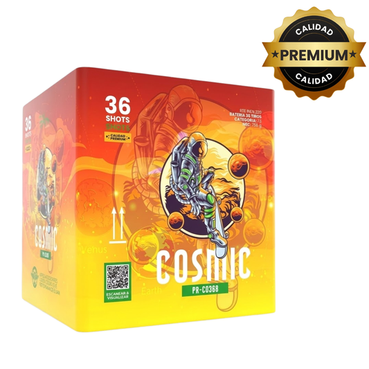 PR-C036B COSMIC | Torta de Pirotecnia 36 Disparos / 36 Efectos