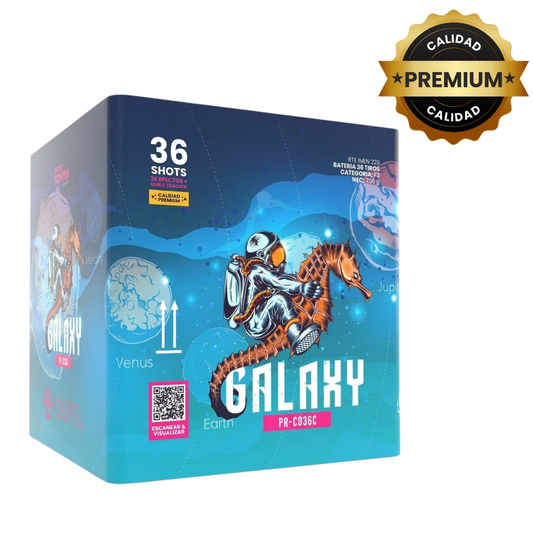 PR-C036C GALAXY | Torta de Pirotecnia 36 Disparos / 36 Efectos