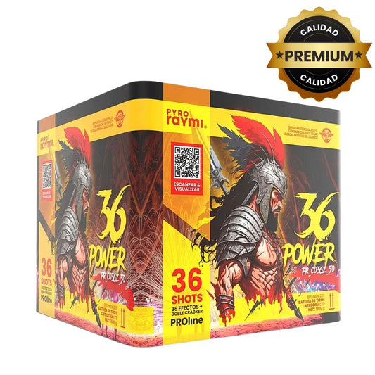 PR-C036Z-50 POWER 36 | Torta de Pirotecnia 36 Disparos / 36 Efectos
