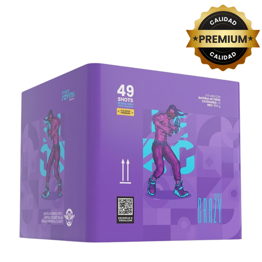 PR-C049A CRAZY | Torta de Pirotecnia 49 Disparos / 49 Efectos