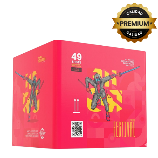 PR-C049C FESTIVAL | Torta de Pirotecnia 49 Disparos / 49 Efectos