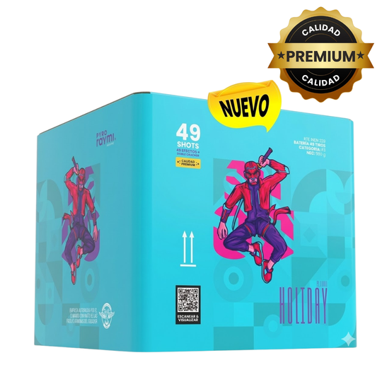 PR-C049D HOLIDAY HD | Torta de Pirotecnia 49 Disparos / 49 Efectos