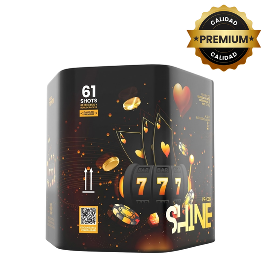 PR-C061 SHINE | Torta de Pirotecnia 61 Disparos / 61 Efectos