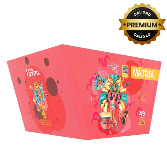 PR-CF049B MÁTRIX (FAN) | Torta de Pirotecnia en Abanico 49 Disparos / 49 Efectos