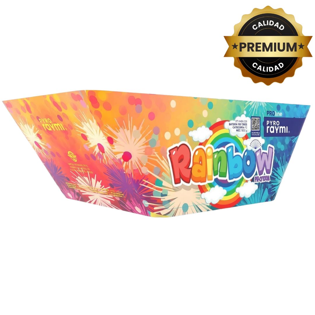 PR-CF100A RAINBOW (FAN) | Torts de Pirotecnia en Abanico 100 Disparos / 100 Efectos