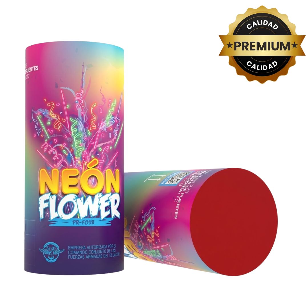 PR-F01B FLOWER NEÓN | Fuente Neón Multicolor + Súper Cracker