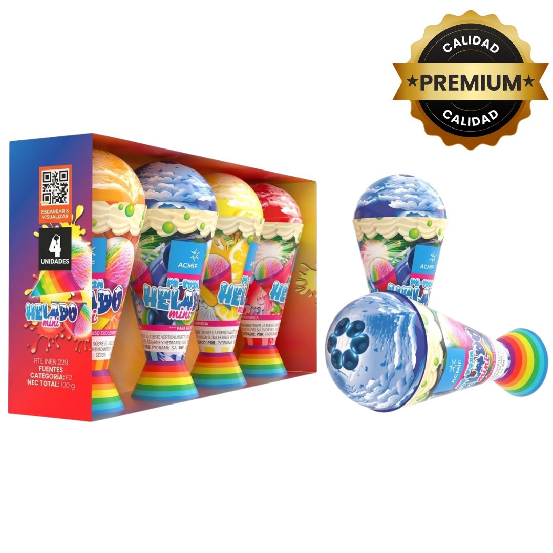 PR-F02A MINI HELADO | Fuente Multicolor + Cracker
