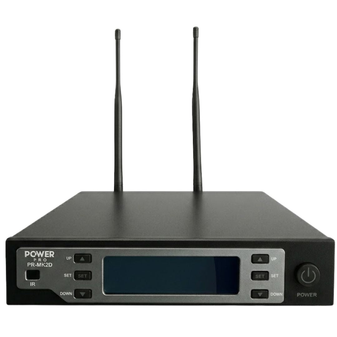 POWER PRO PR-MK2D | Micrófono Inalámbrico Doble de Diadema Premium MK2D UHF