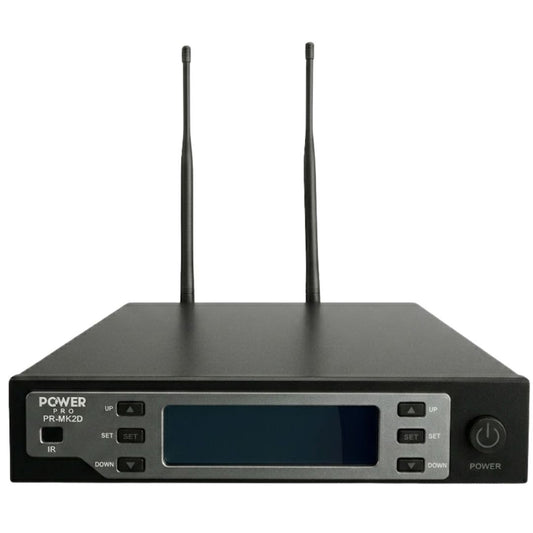 POWER PRO PR-MK2D | Micrófono Inalámbrico Doble de Diadema Premium MK2D UHF