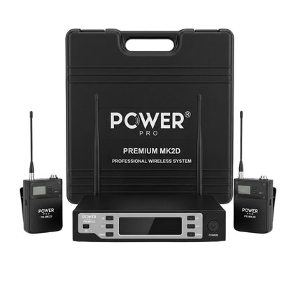 POWER PRO PR-MK2D | Micrófono Inalámbrico Doble de Diadema Premium MK2D UHF