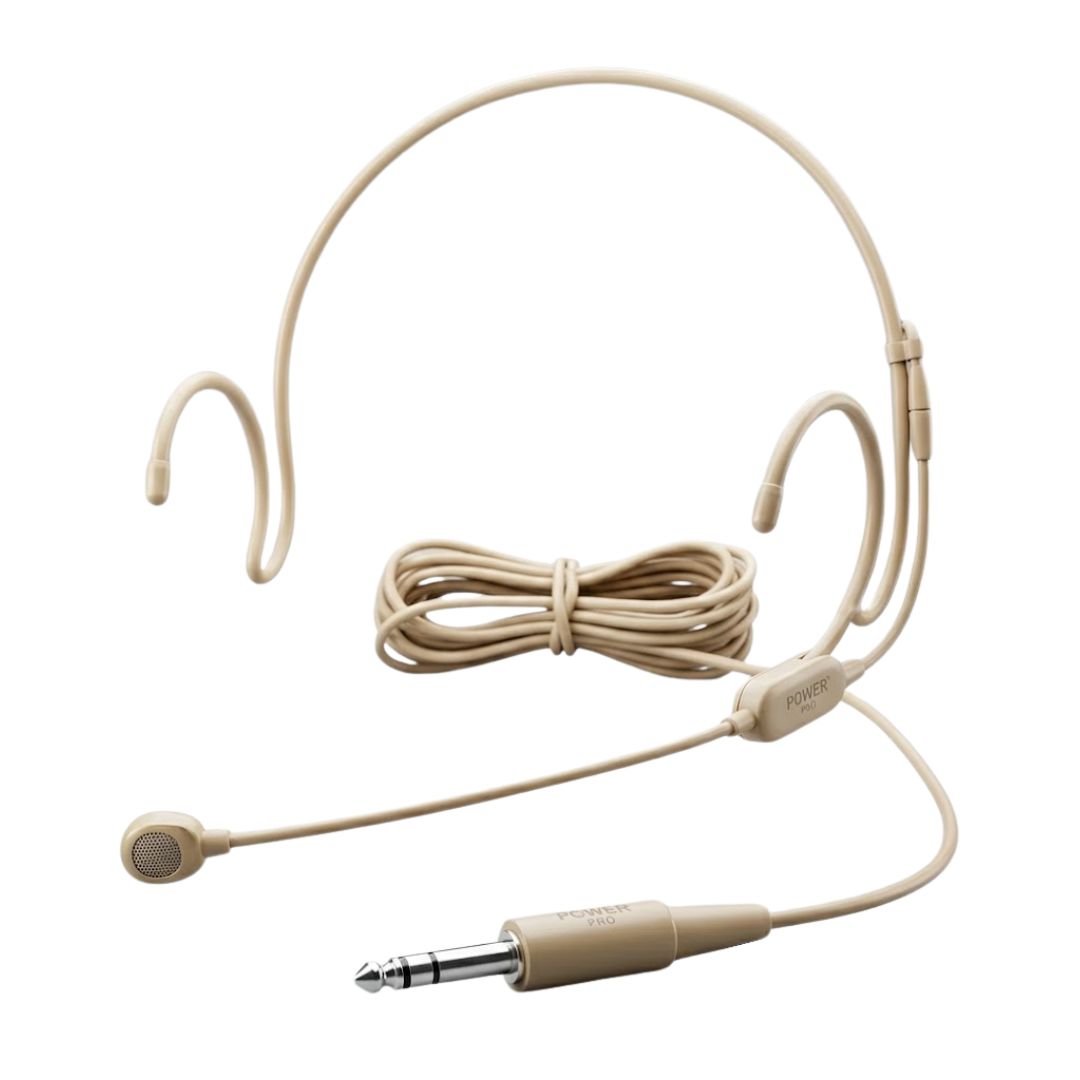 POWER PRO PR-MK2D | Micrófono Inalámbrico Doble de Diadema Premium MK2D UHF