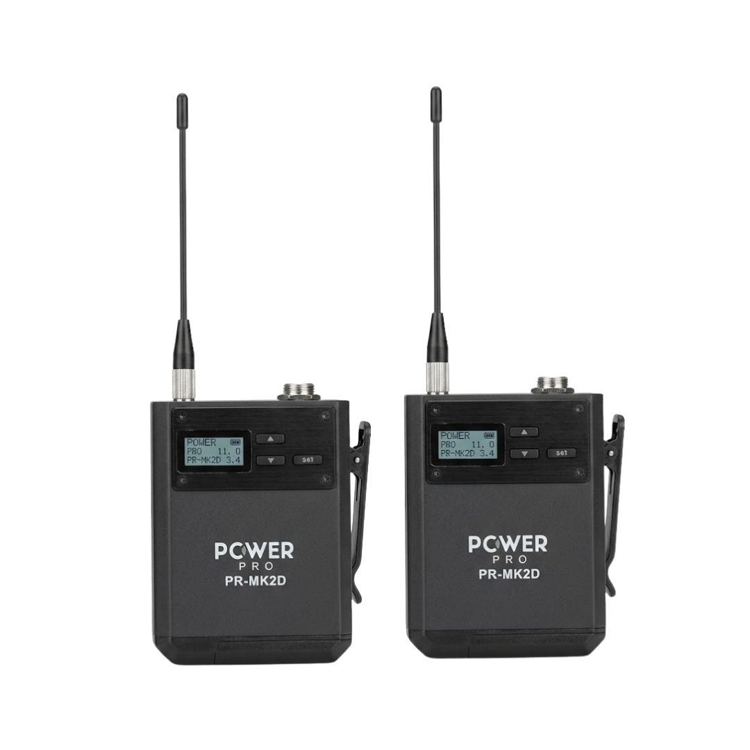 POWER PRO PR-MK2D | Micrófono Inalámbrico Doble de Diadema Premium MK2D UHF