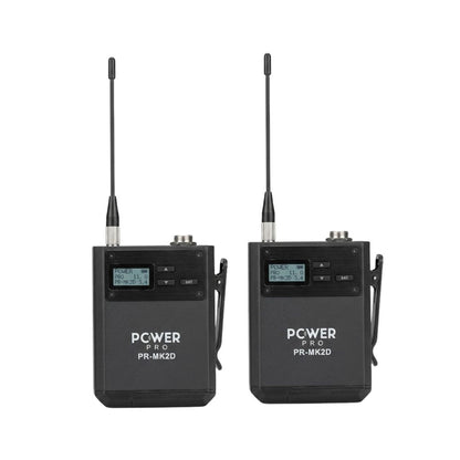 POWER PRO PR-MK2D | Micrófono Inalámbrico Doble de Diadema Premium MK2D UHF