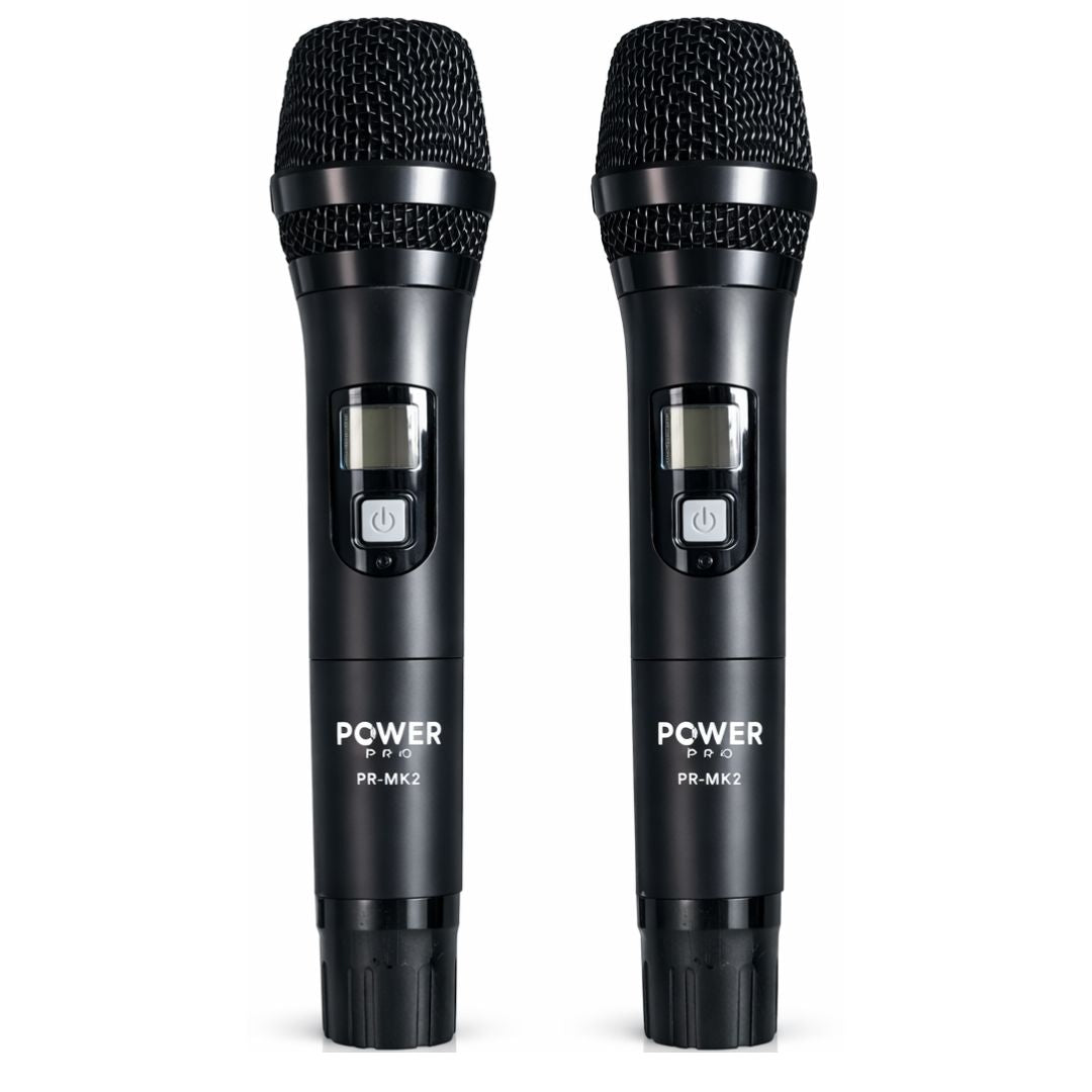 POWER PRO PR-MK2 | Micrófono Inalámbrico Doble UHF Premium MK2 – 120 Metros