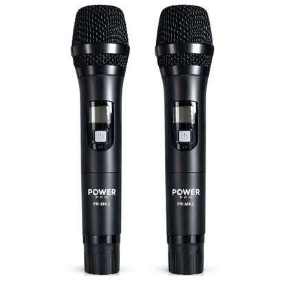 POWER PRO PR-MK2 | Micrófono Inalámbrico Doble UHF Premium MK2 – 120 Metros