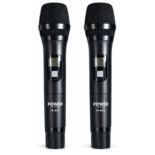 POWER PRO PR-MK2 | Micrófono Inalámbrico Doble UHF Premium MK2 – 120 Metros