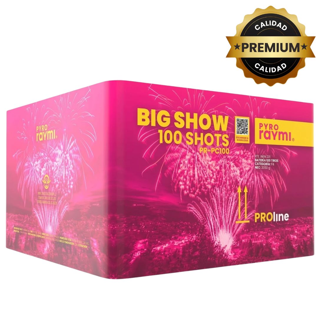 PR-PC100 BIG SHOW | Torta de Pirotecnia 100 Disparos / 100 Efectos