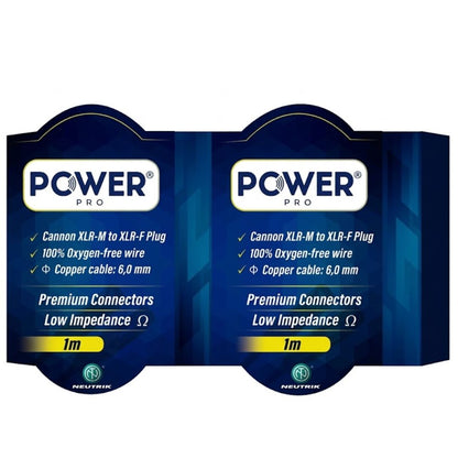 PXLRN-1M POWER PRO | Cable XLR a XLR 1 Metro con Conectores Neutrik Audio Balanceado Profesional