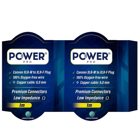 PXLRN-1M POWER PRO | Cable XLR a XLR 1 Metro con Conectores Neutrik Audio Balanceado Profesional