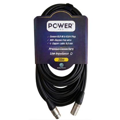 PXLRN-20M POWER PRO | Cable XLR a XLR 20 Metros con Conectores Neutrik Audio Balanceado Profesional