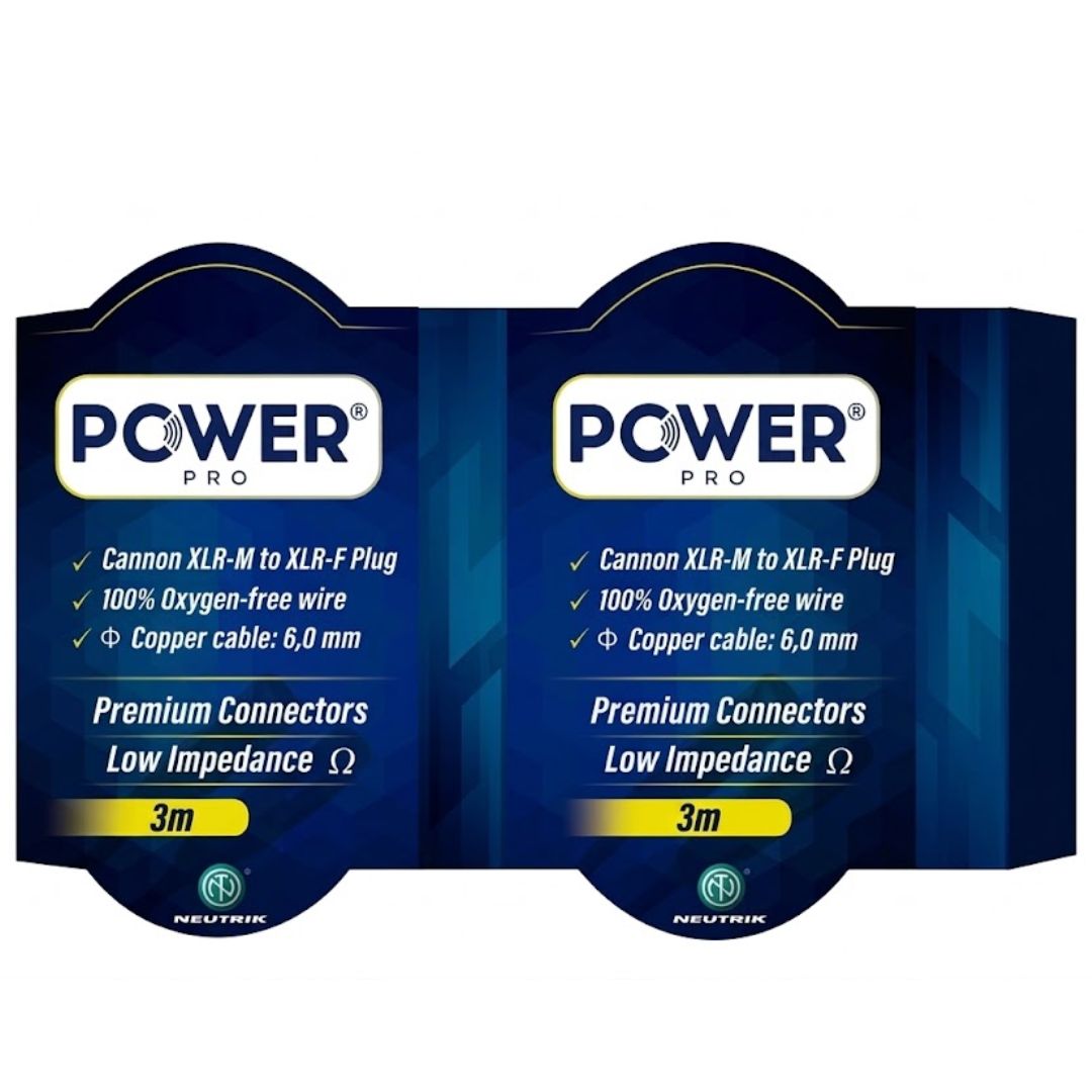 PXLRN-3M POWER PRO | Cable XLR a XLR 3 Metros con Conectores Neutrik Audio Balanceado Profesional