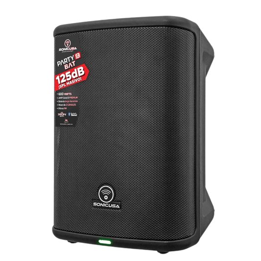 SONIC USA PARTY 9 BAT | Parlante Activo de 8’’ con Batería Recargable y Bluetooth Estéreo