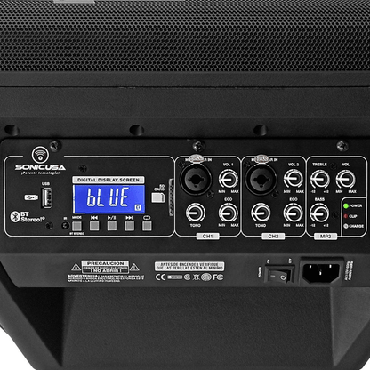 SONIC USA PARTY 9 BAT | Parlante Activo de 8’’ con Batería Recargable y Bluetooth Estéreo