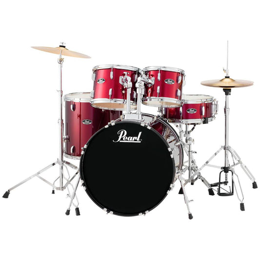 Pearl RS525SC/C91WR | Batería Acústica de 5 Piezas Serie Roadshow con Platillos y Hardware – Rojo Vino