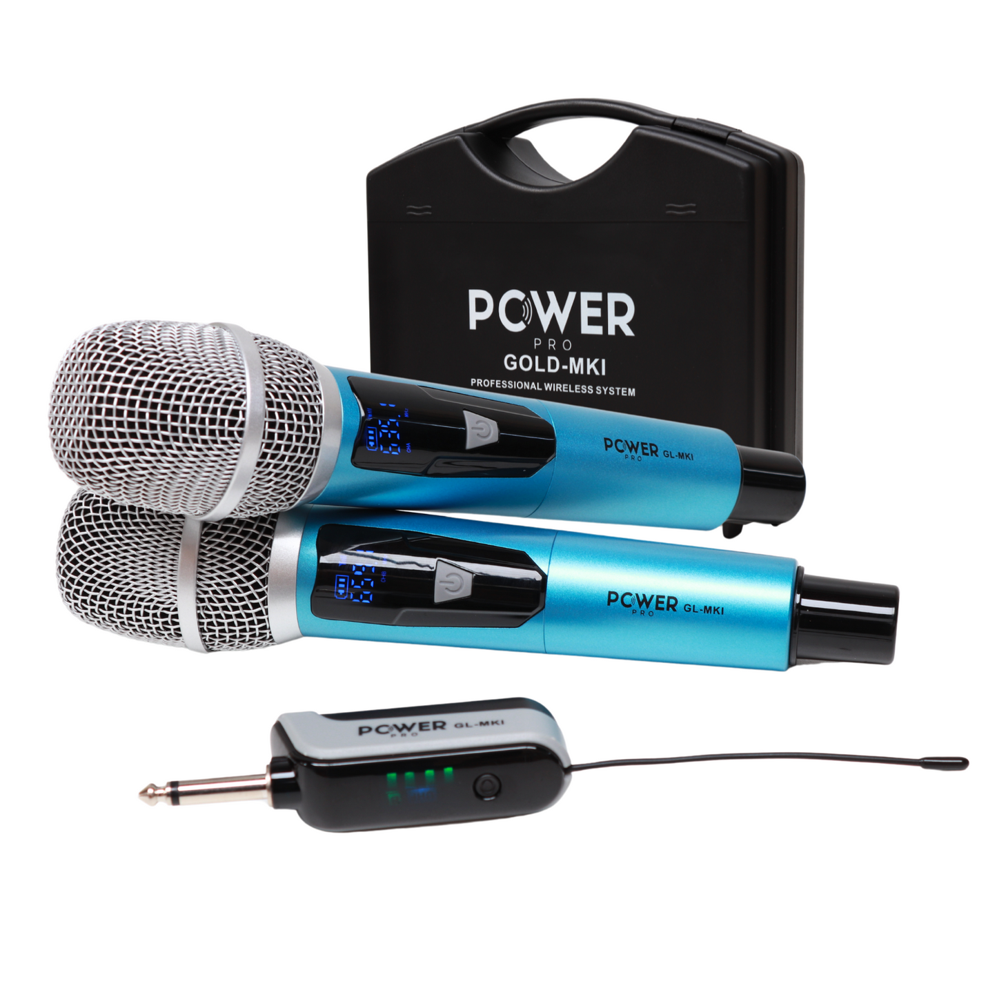 Micrófono Inalámbrico Recargable Dual 60m POWER PRO GOLD MK1