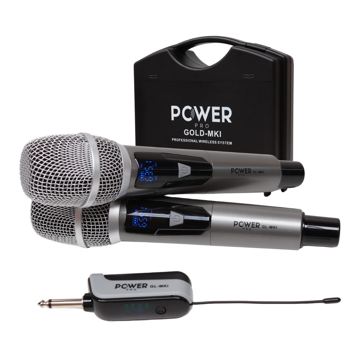 Micrófono Inalámbrico Recargable Dual 60m POWER PRO GOLD MK1