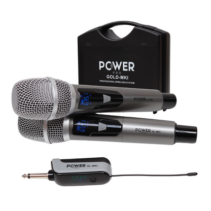 Micrófono Inalámbrico Recargable Dual 60m POWER PRO GOLD MK1