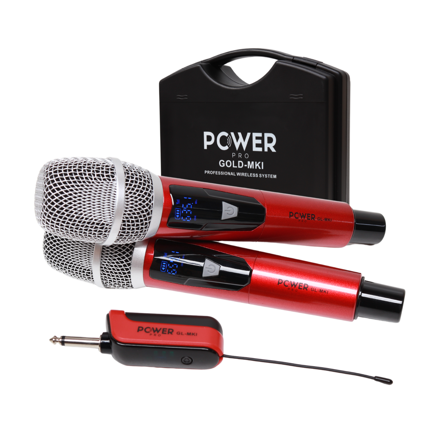Micrófono Inalámbrico Recargable Dual 60m POWER PRO GOLD MK1