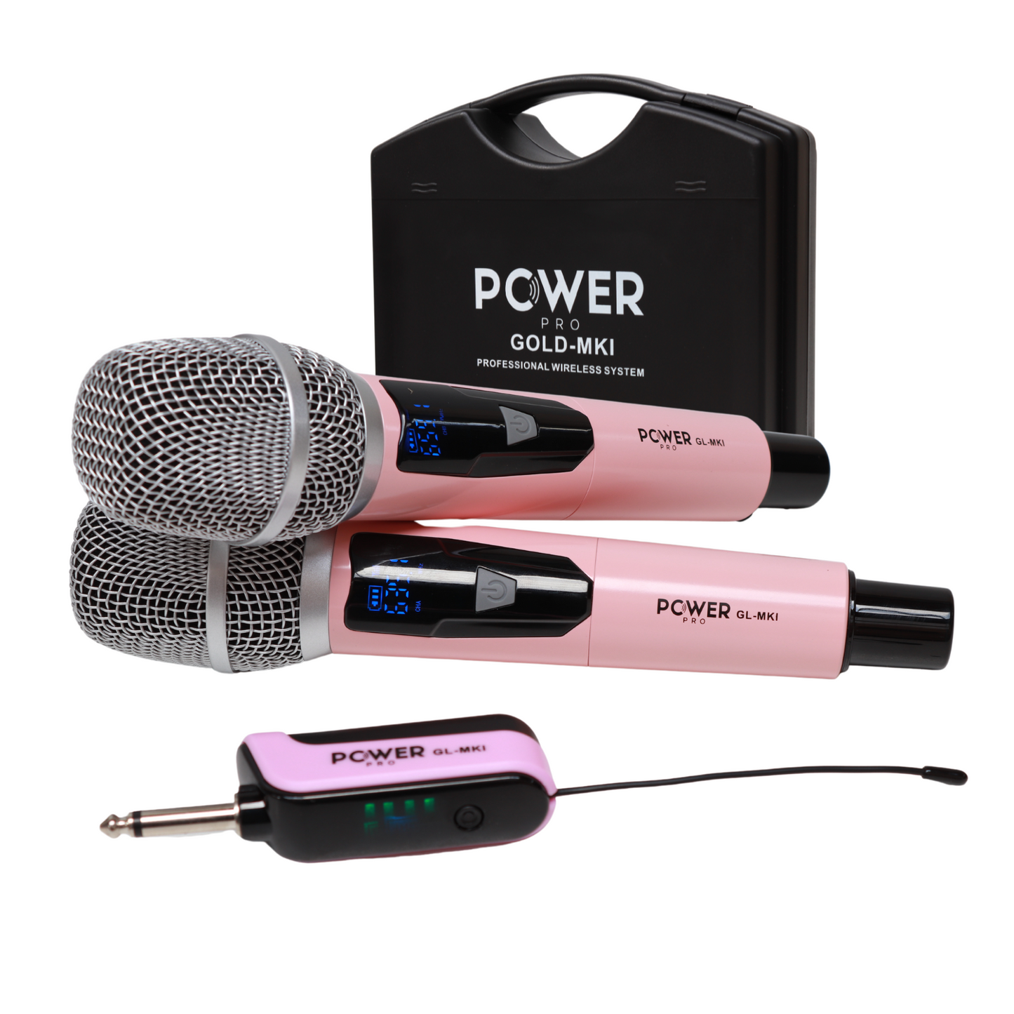 Micrófono Inalámbrico Recargable Dual 60m POWER PRO GOLD MK1