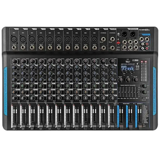 SONIC USA ProMix12 Mk2 | Consola Mezcladora Analógica Profesional con DSP y Bluetooth