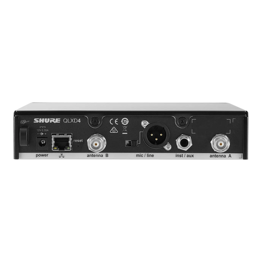 Shure QLXD4-J50 | Receptor Digital Inalámbrico para Sistemas QLX-D