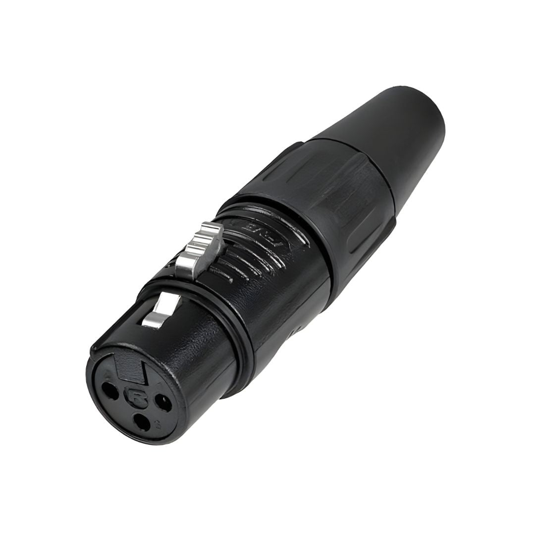 RC3F-BAG-D REAN NEUTRIK | Conector DMX XLR Hembra De 3 Pines Carcasa Metálica Negra