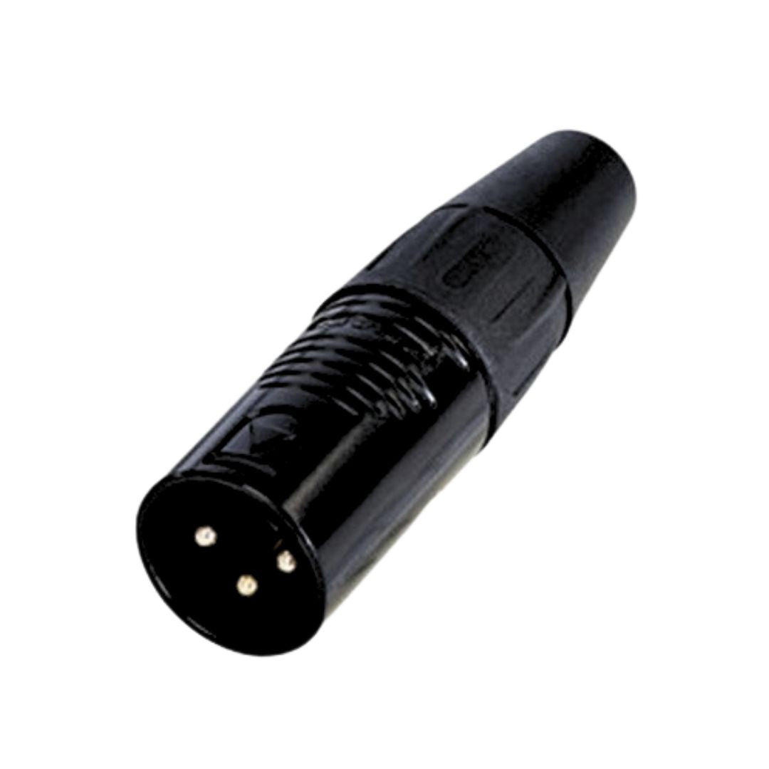 RC3M-BAG-D REAN | Conector DMX XLR Macho De 3 Pines Carcasa Metálica Negra