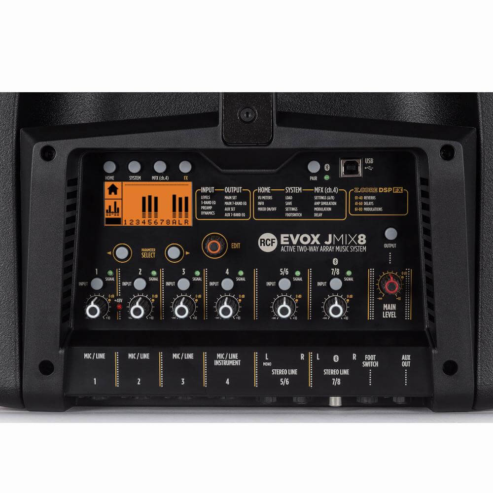 RCF EVOX JMIX8 | Sistema de Array Activo Portátil con Mezclador Digital 8 Canales