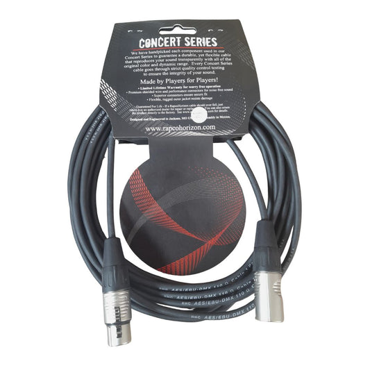 RDMX3-20 Rapco HORIZON DMX PRO CO 110Ω | 6m Cable DMX Con Conectores XLR3 REAN Black-Light 20 Ft. USA