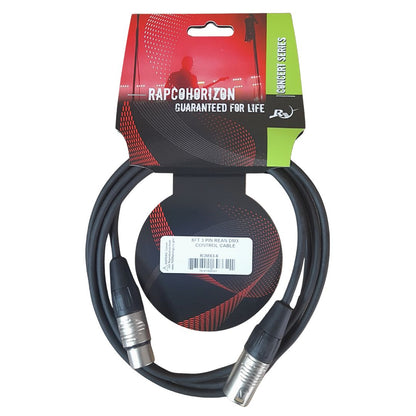 RDMX3-6 Rapco HORIZON DMX PRO CO 110Ω | 1.8m Cable DMX Con Conectores XLR3 REAN Black-Light 6 Ft. USA