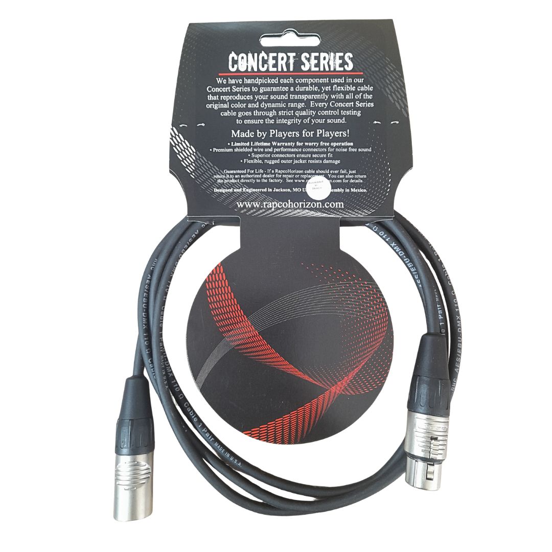 RDMX3-6 Rapco HORIZON DMX PRO CO 110Ω | 1.8m Cable DMX Con Conectores XLR3 REAN Black-Light 6 Ft. USA