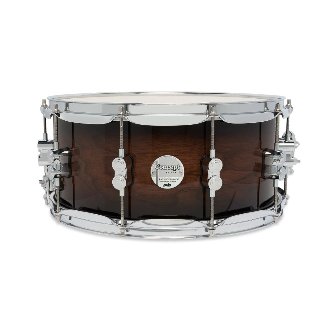 PDP DW CONCEPT SERIES EXOTIC | 14″×6.5″ Maple Walnut to Charcoal