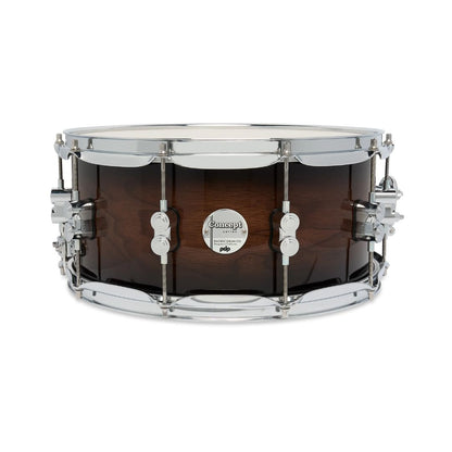 PDP DW CONCEPT SERIES EXOTIC | 14″×6.5″ Maple Walnut to Charcoal