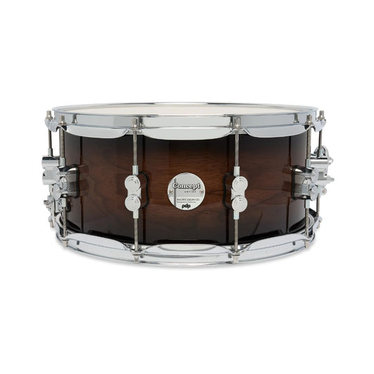 PDP DW CONCEPT SERIES EXOTIC | 14″×6.5″ Maple Walnut to Charcoal
