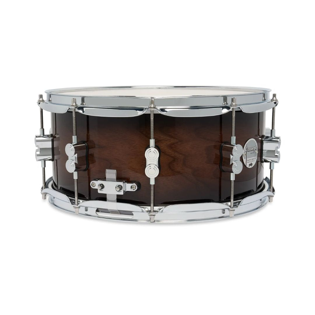 PDP DW CONCEPT SERIES EXOTIC | 14″×6.5″ Maple Walnut to Charcoal